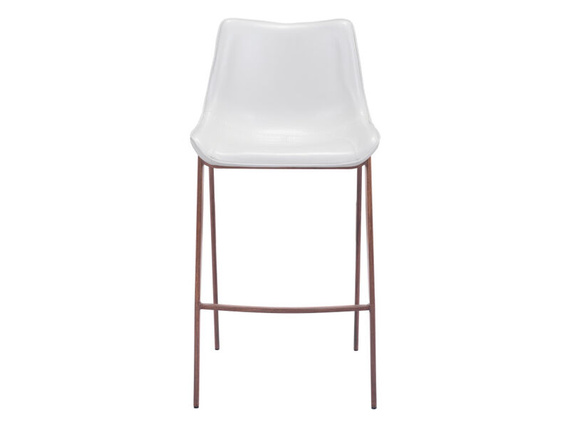 Magnus Barstool (Set of 2) White & Walnut