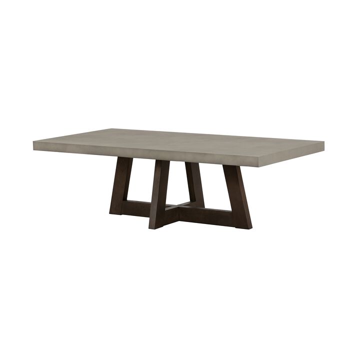 Elodie Grey Concrete and Dark Grey Oak Rectangle Coffee Table-Benzara