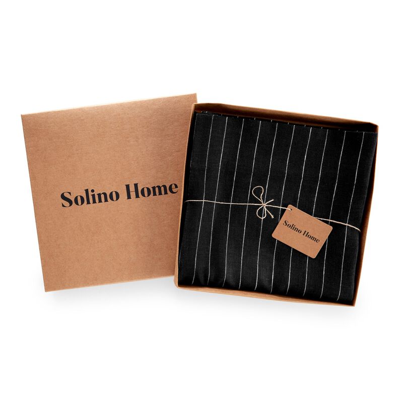 Solino Home 100% Pure Linen Pinstripe Curtain for Thanksgiving, Christmas