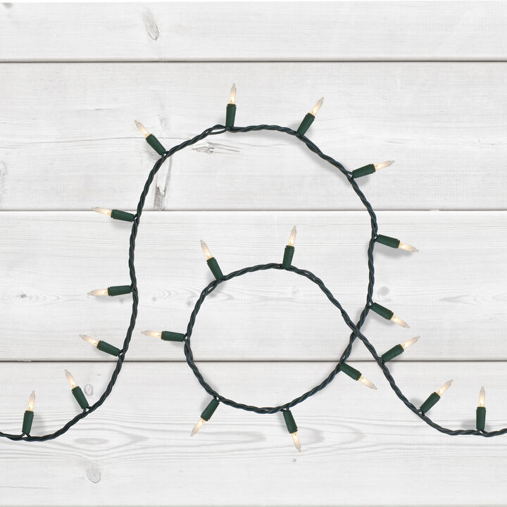 300-Count Clear Mini Christmas Lights  60ft Green Wire