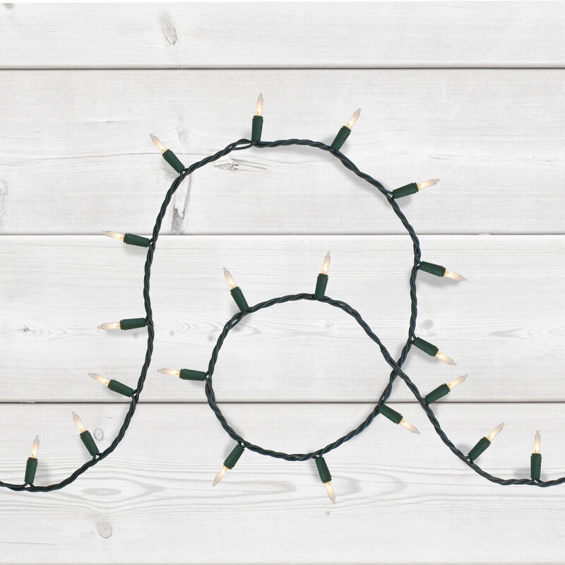 300-Count Clear Mini Christmas Lights  60ft Green Wire
