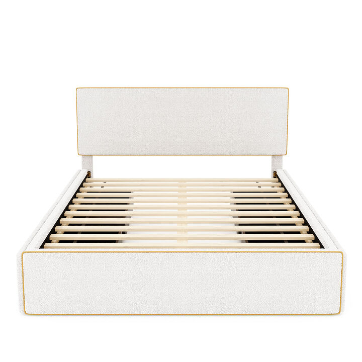 Merax Upholstered Platform Bed with 4 Drawers