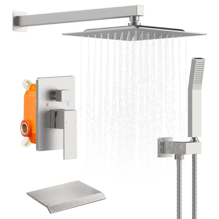 Freestanding Bathtub Faucet High Flow Tub Filler with Handheld Shower and Swivel Spout