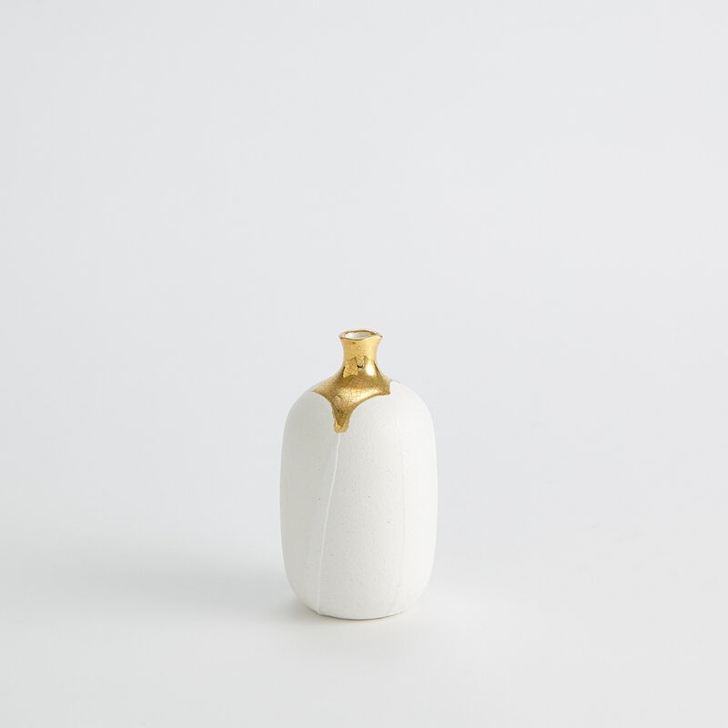 Dipped small Golden Crackle Vase