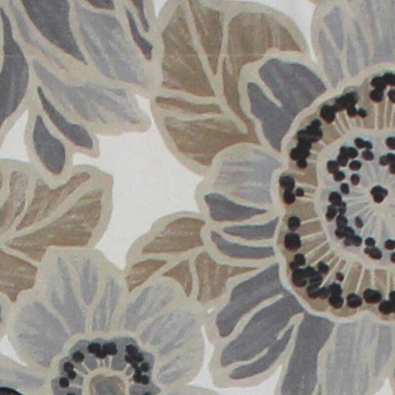 RLF Home Verona Petticoat Modern Premium Design Printed Valance 3" Rod Pocket 50" x 15" Sand/Gray