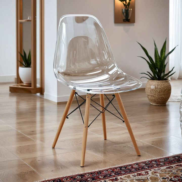 LeisureMod Dover Plastic Molded Dining Side Chair
