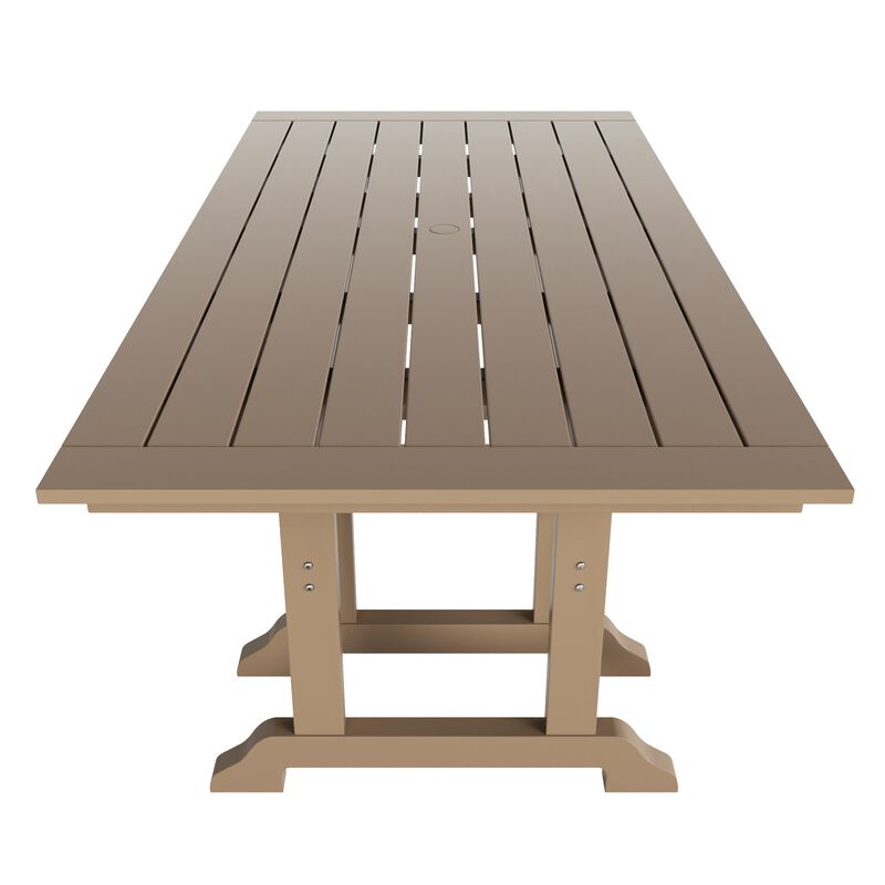 WestinTrends 7-Piece HDPE Rectangular Patio Dining Table Set with Foldable Chairs