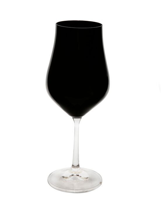 Set of 6 White Water Glasses with Clear Stem
