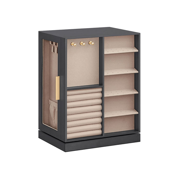 360° Rotating Jewelry Box with Multi-Layer Storage and Elegant Design