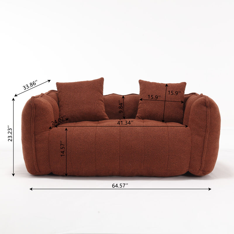 Merax Chenille Lazy Bean Bag Loveseat for Living Room