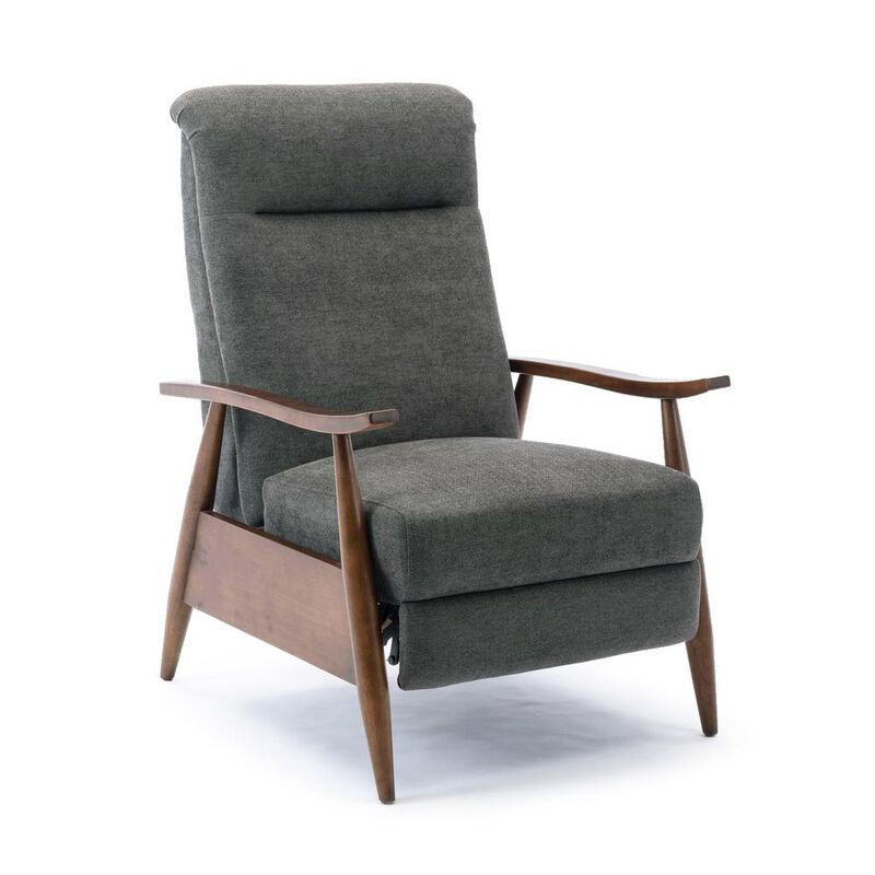 Comfort Pointe Soren Wood Arm Push Back Recliner - Charcoal