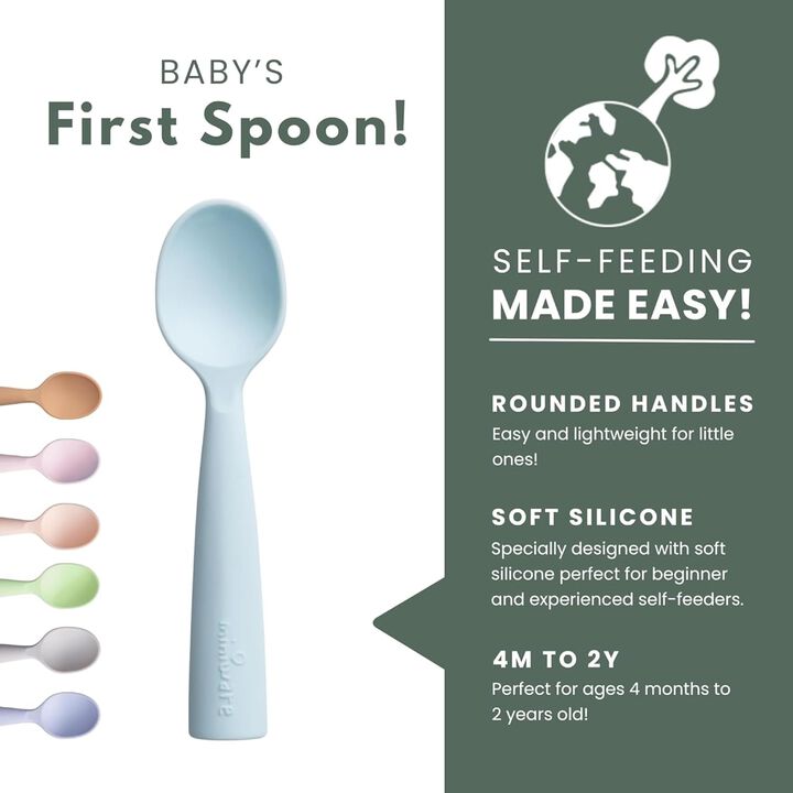 Sensory Baby Bowl Set with Baby Spoon, Roll & Lock Bib - Effortless to Clean Feeding Set for Babies to Encourage Self-Feeding - Essential Baby Feeding Items