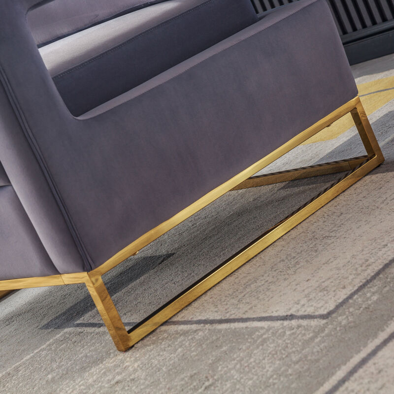 Modern Velvet Accent Chair, Elegant Armchair With Stainless Steel Base