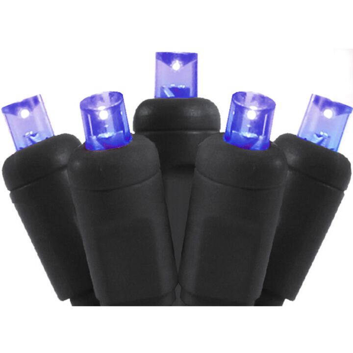 50 Purple LED Wide Angle Christmas String Lights - 25.17 ft Black Wire