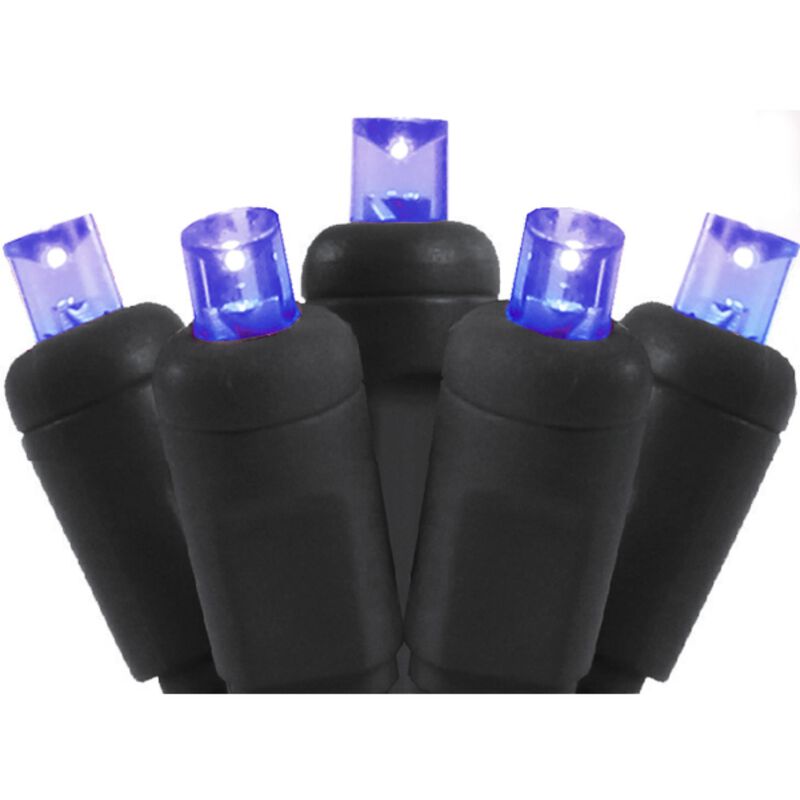 50 Purple LED Wide Angle Christmas String Lights - 25.17 ft Black Wire