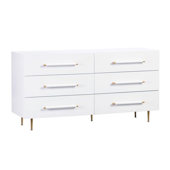 Trident Black 6 Drawer Dresser