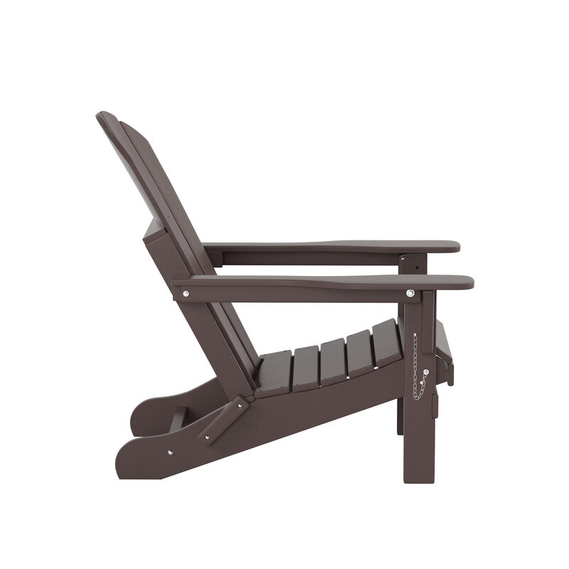 WestinTrends 4-Piece Folding Adirondack Chair With Footrest Ottoman Set