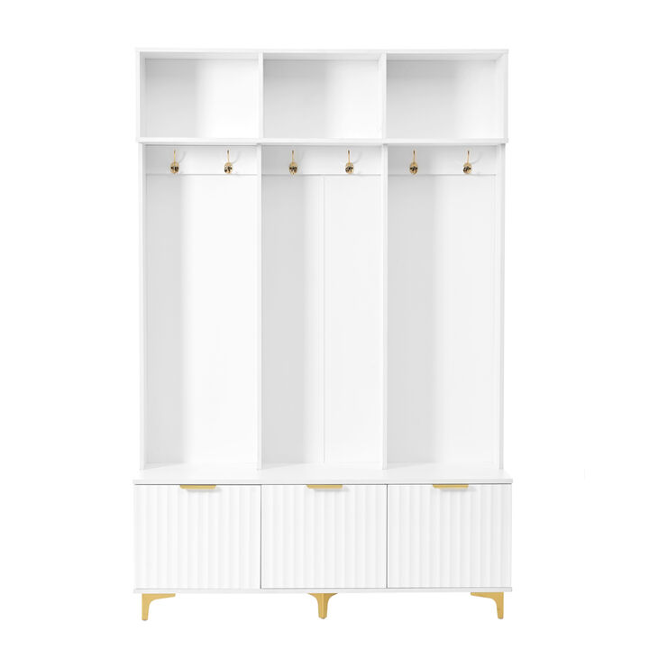 Merax Modern Storage Hall Tree with Bench