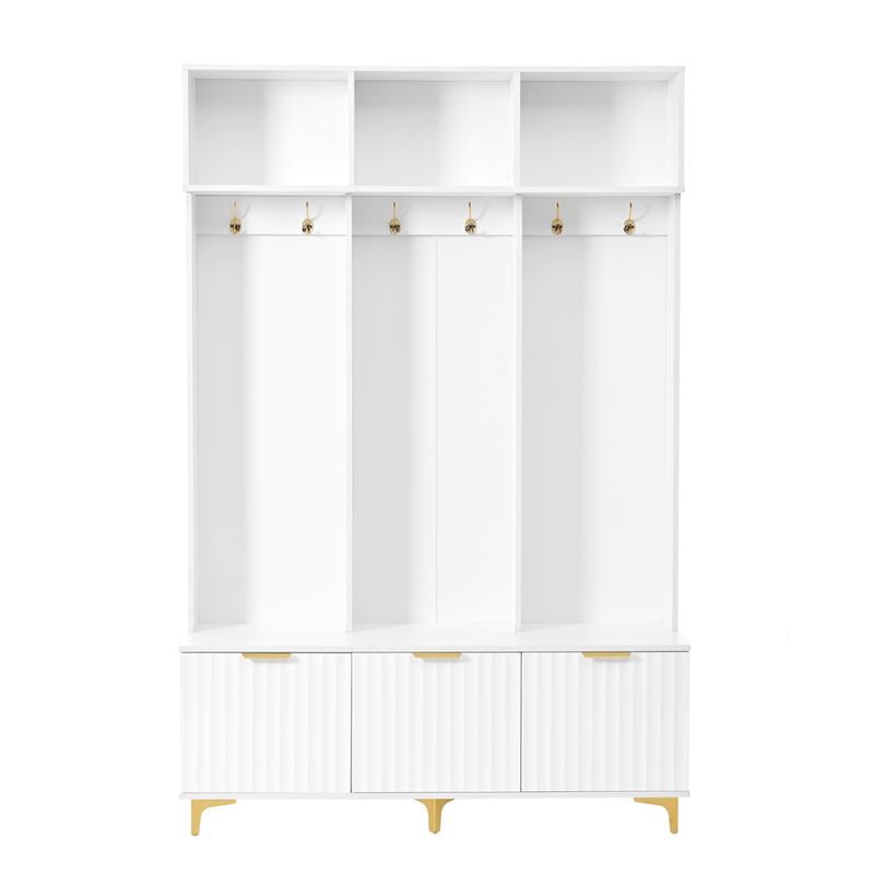 Merax Modern Storage Hall Tree with Bench