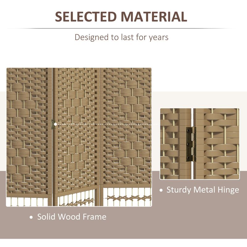 Natural Room Partition: 3-Panel Folding Wave Privacy Screen