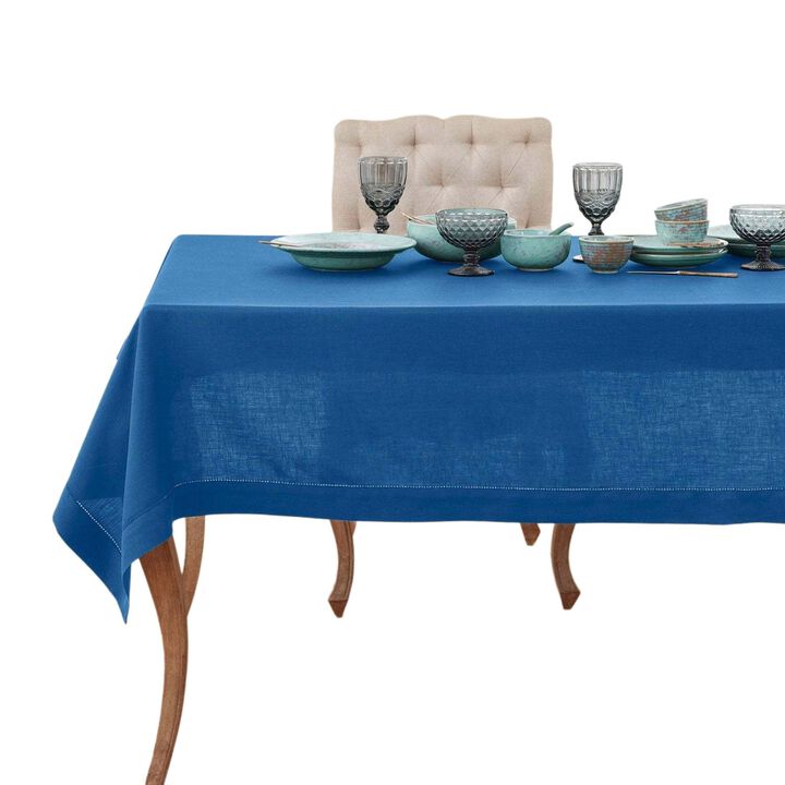 Solino Home 100% Pure Linen Tablecloth | Classic Hemstitch