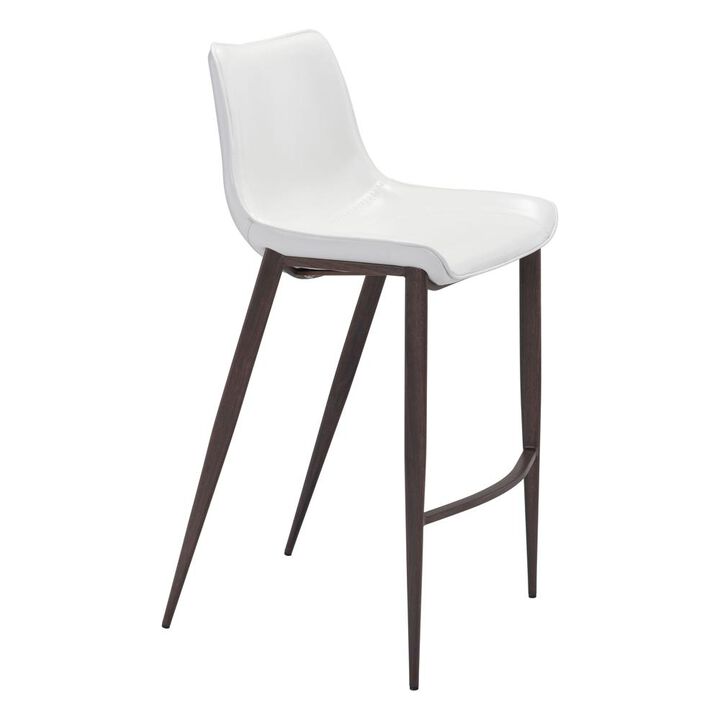 Belen Kox Magnus Bar Chair (Set of 2), White & Walnut, Belen Kox