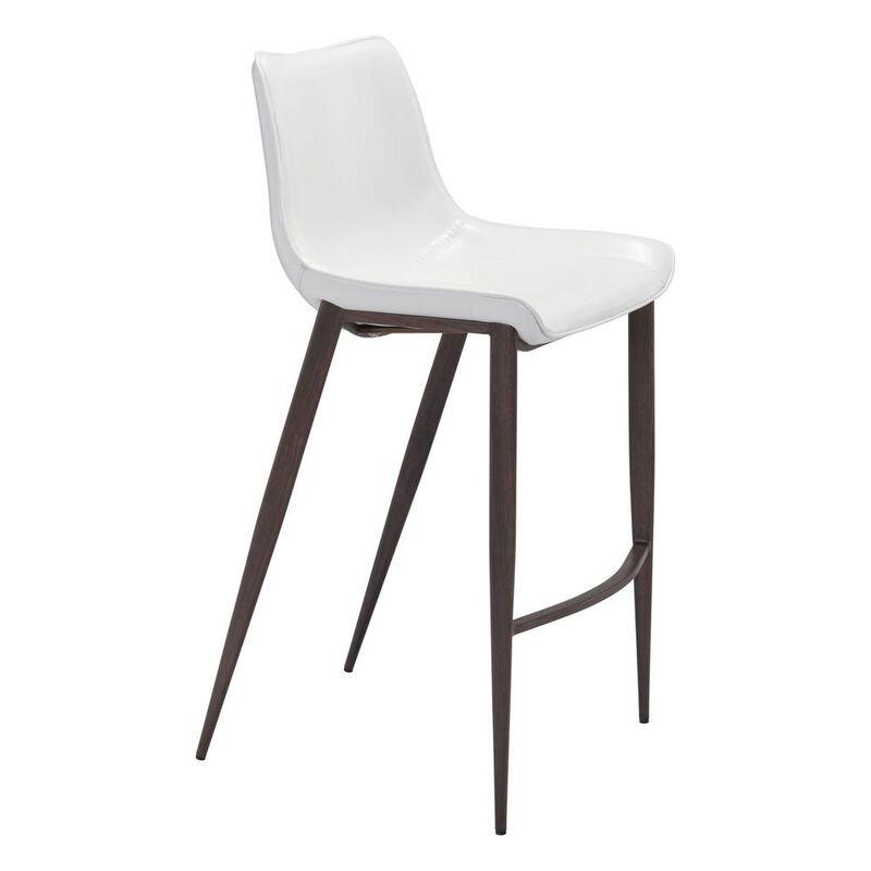 Belen Kox Magnus Bar Chair (Set of 2), White & Walnut, Belen Kox