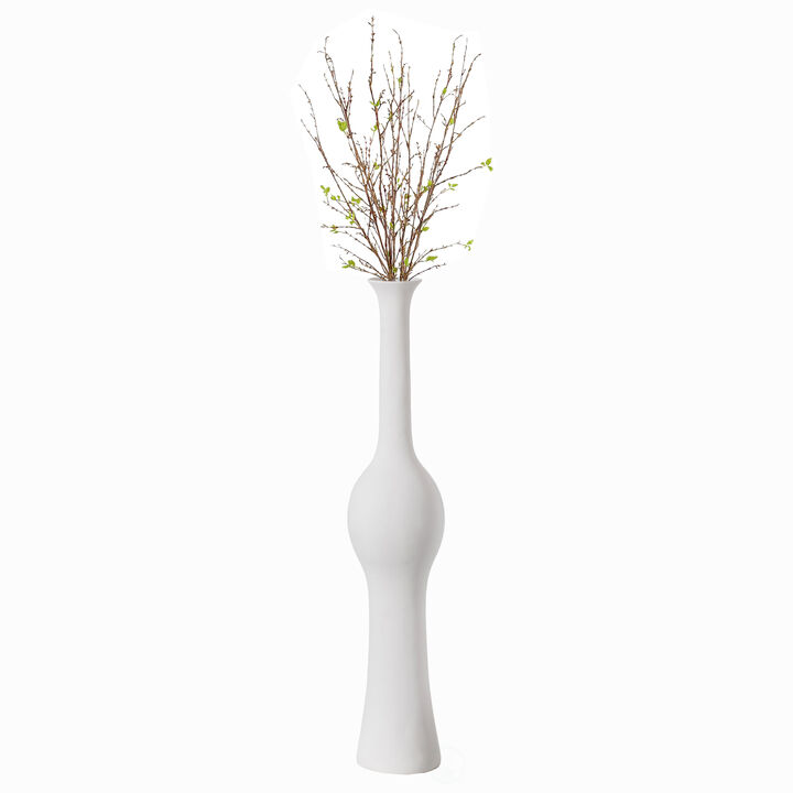 Unique Style 58.75 inch Tall Floor Vase for Entryway, Dining, or Living Room Decor, Elegant White Ceramic Tall Vase with Intricate Design, Contemporary Home Accent Piece, Modern Decorative Pottery