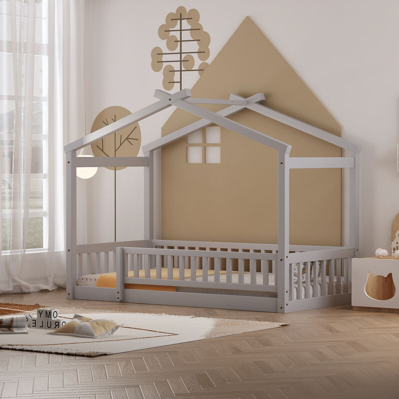Merax Montessori Kids Bed  Modern Floor Bed