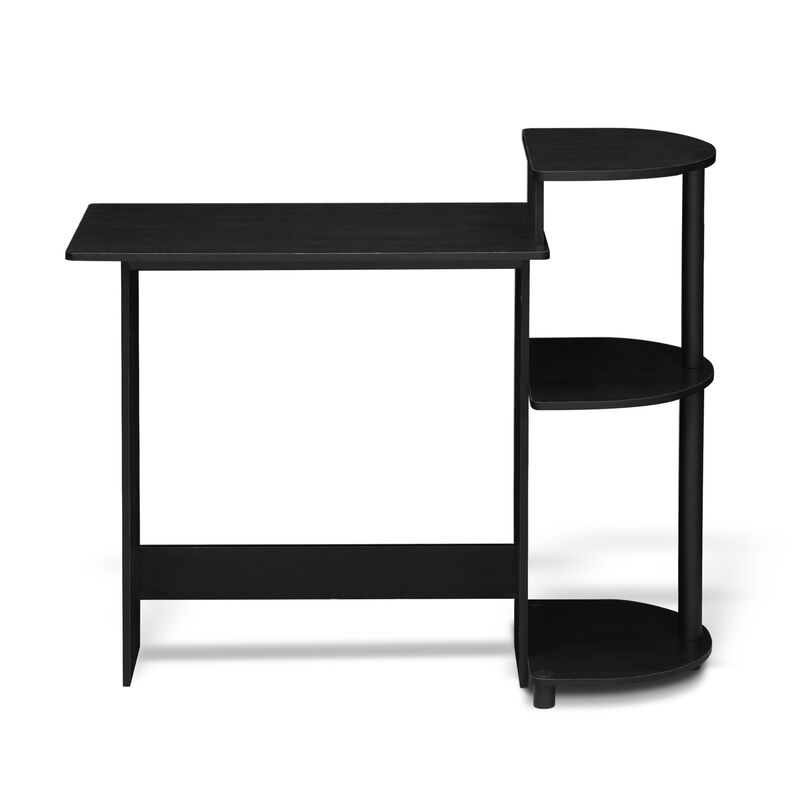 Furinno Furinno Compact Computer Desk with Shelves, Americano/Black, 11181AM/BK
