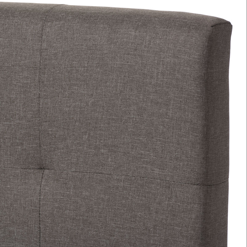 Baxton Studio Brookfield Modern Grey Fabric Upholstered Grid tufting Full Size Bed