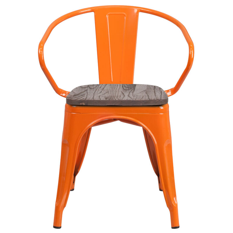 Metal/Wood Colorful Restaurant Chairs