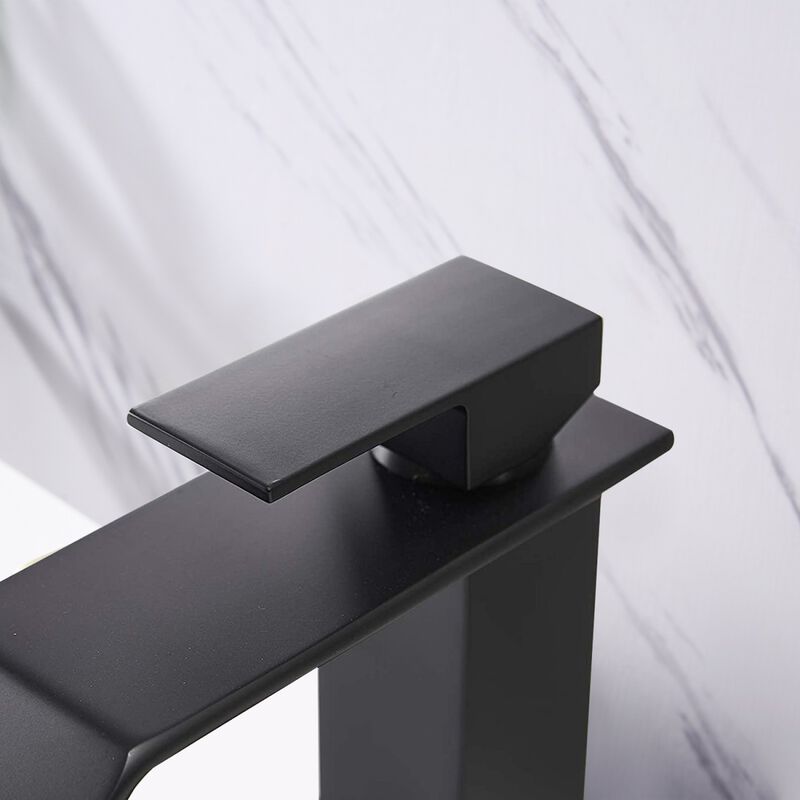 Waterfall Spout Bathroom Faucet, Single Handle Bathroom Vanity Sink Faucet