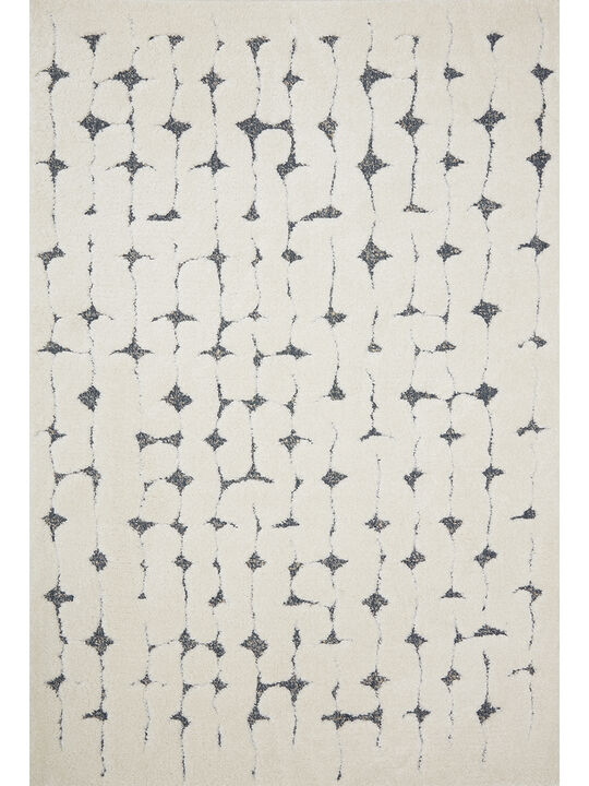 Hagen HAG04 White/Navy 3'7" x 5'7" Rug