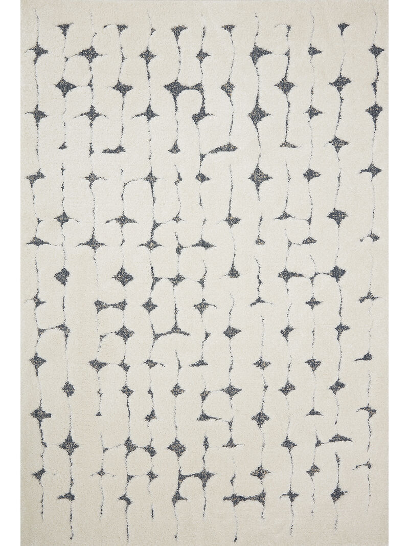 Hagen HAG04 White/Navy 3'7" x 5'7" Rug