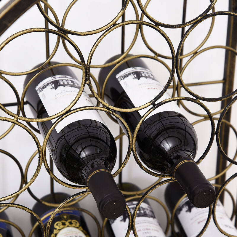 45 Bottle Large Metal Floor Freestanding Locking Wine Rack Jail Renaissance Cage