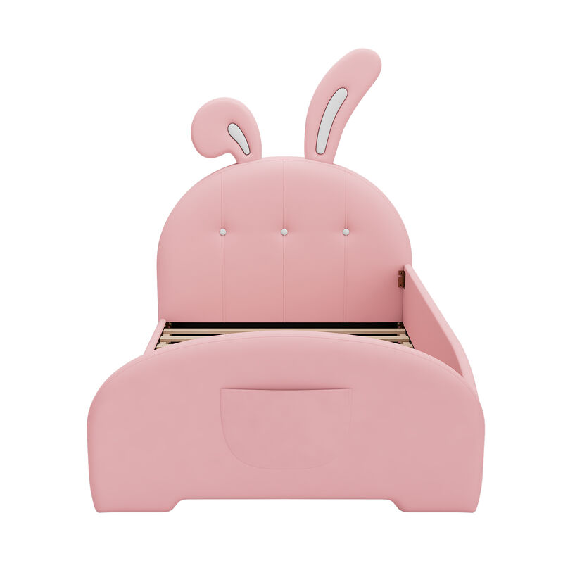 Merax PU Leather Platform Bed for Kids Childern