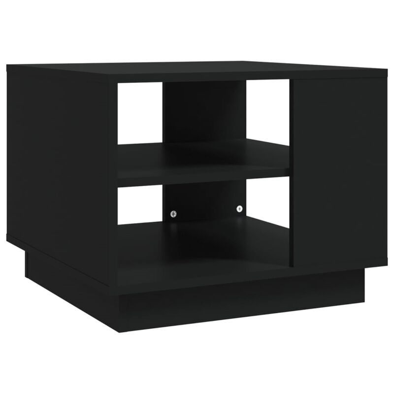 vidaXL Coffee Table Black 21.7"x21.7"x21.7" Chipboard