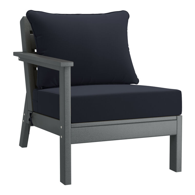 WestinTrends Outdoor Patio HDPE Sectional Sofa with Patio Cushions