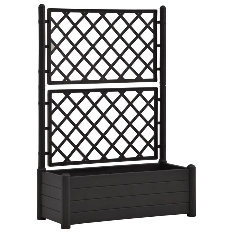 vidaXL Garden Planter with Trellis 39.4x16.9x55.9 PP Anthracite