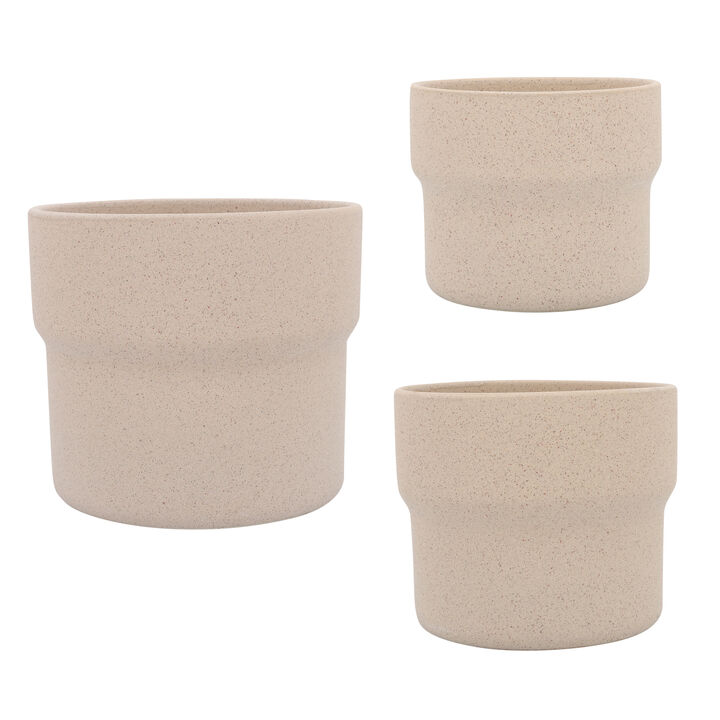 Cer, Mushroom Planters, Tan