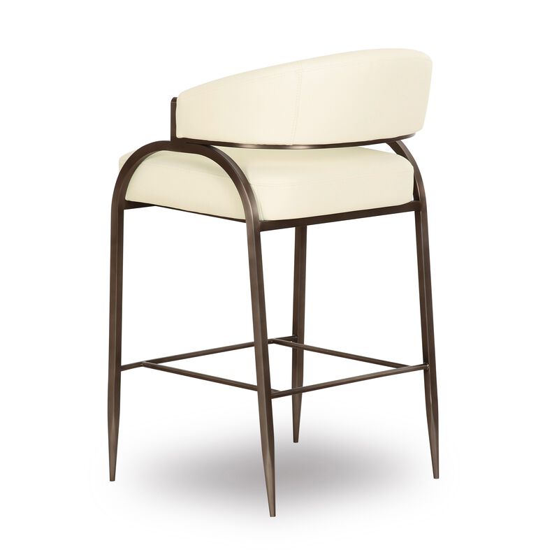 Tatum Cream Textured Performance Boucle Counter Stool