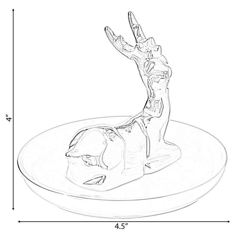 Uniquewise Deer Design Jewelry Holder with Decorative Trinket Dish Organizer