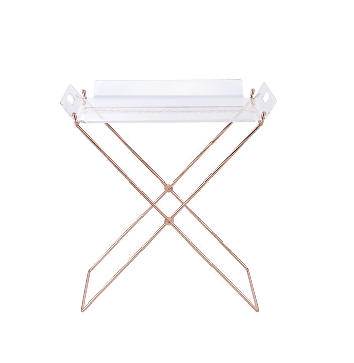 ACME Cercie Tray Table, Clear Acrylic & Copper