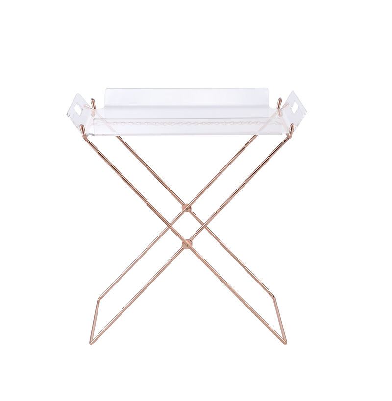 ACME Cercie Tray Table, Clear Acrylic & Copper