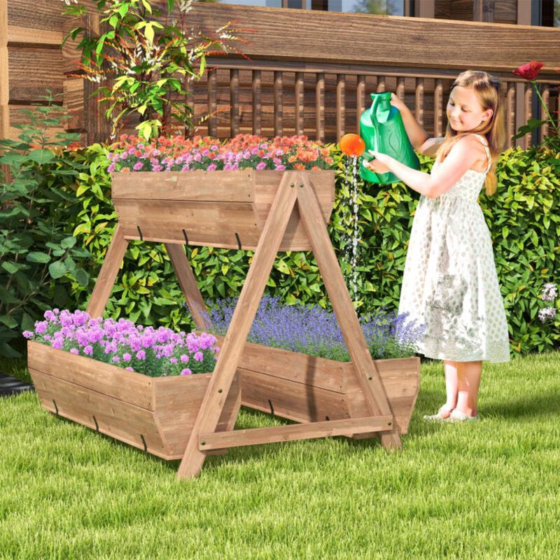 Hivvago Vertical Raised Garden bed with 3 Wooden Planter Boxes