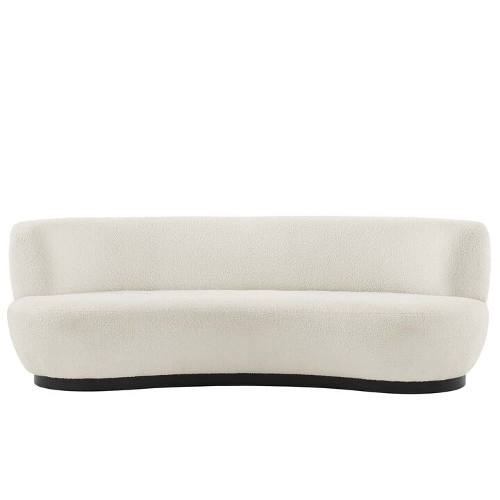 Kindred Boucle Upholstered Upholstered Fabric Sofa White EEI-5488-BLK-IVO