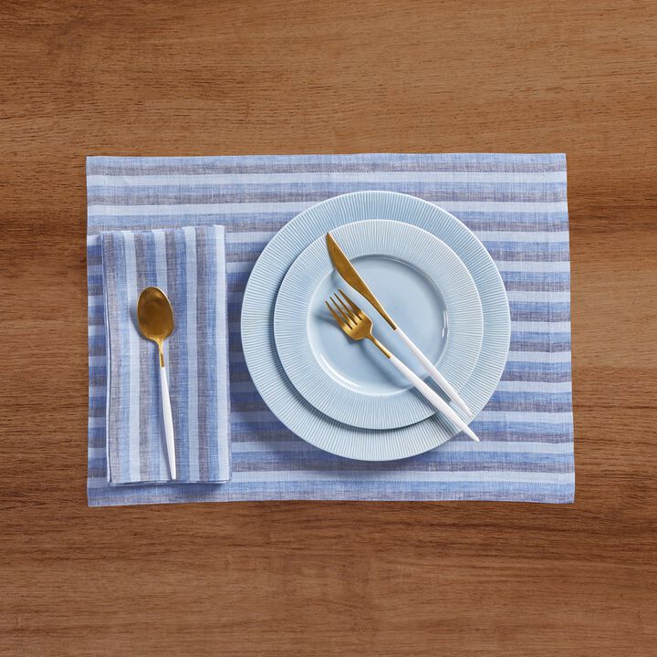 Solino Home 100% Pure Linen 14 x 19 Inch Placemats Set of 4 | Bistro
