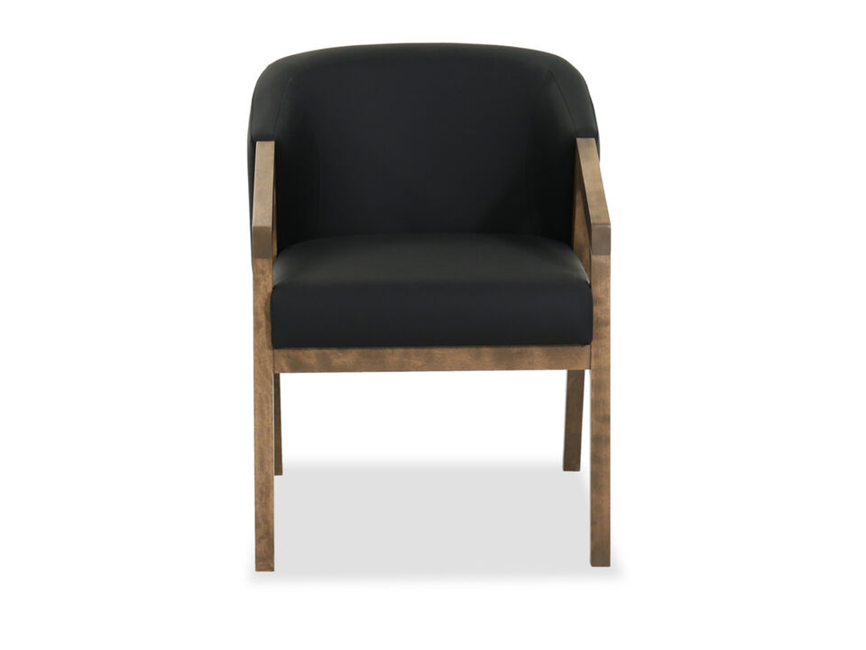 Dark Faux Leather Arm Chair