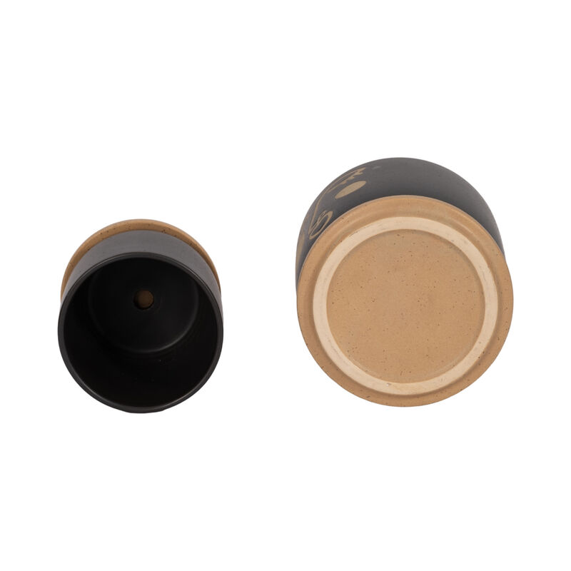 Funky Face Planter with Saucer, Black set